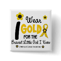 I Wear Gold For Bravest Girl 12 FLOWER VERSION