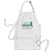 I Wear Green For My Son (Green Awareness Ribbon) Aprons