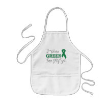 I Wear Green For My Son (Green Awareness Ribbon) Aprons