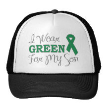 I Wear Green For My Son (Green Awareness Ribbon) Mesh Hats