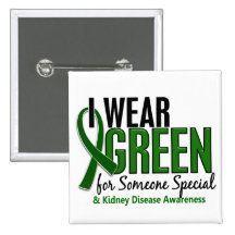 I Wear Green For Someone Special10 Kidney Disease Pinback Buttons