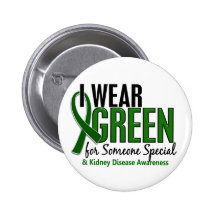 I Wear Green For Someone Special10 Kidney Disease Pinback Buttons