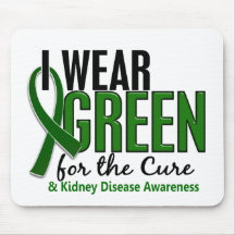 I Wear Green For The Cure 10 Kidney Disease Mouse Pads