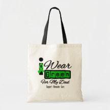 I Wear Green Ribbon (Retro) - Dad Canvas Bag