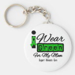 I Wear Green Ribbon (Retro) - Mom Keychains