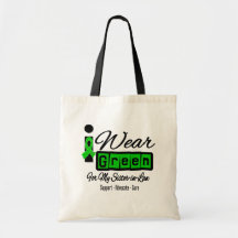 I Wear Green Ribbon (Retro) - Sister-in-Law Bags