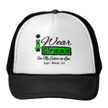 I Wear Green Ribbon (Retro) - Sister-in-Law Mesh Hats