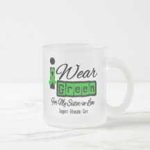 I Wear Green Ribbon (Retro) - Sister-in-Law Mugs