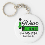 I Wear Green Ribbon (Retro) - Wife Key Chains