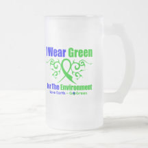I Wear Green Tribal Ribbon For The Environment Coffee Mug
