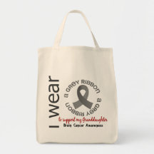 I Wear Grey For My Granddaughter 17 Brain Cancer Canvas Bags