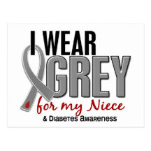 I Wear Grey For My Niece 10 Diabetes Post Cards