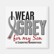 I Wear Grey For My Son 10 Diabetes Fridge Magnets