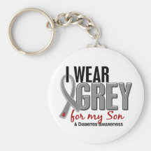 I Wear Grey For My Son 10 Diabetes Key Chains