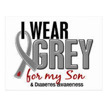 I Wear Grey For My Son 10 Diabetes Postcards