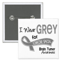I Wear Grey For Someone Special 42 Brain Tumour Pin