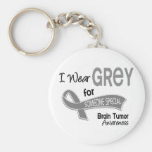 I Wear Grey For Someone Special 42 Brain Tumour Keychain