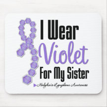 I Wear Hodgkins Lymphoma Ribbon For My Sister Mouse Pads