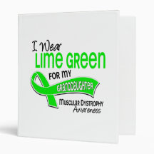 I Wear Lime 42 Granddaughter Muscular Dystrophy Binder