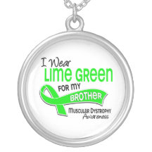 I Wear Lime Green 42 Brother Muscular Dystrophy Necklaces