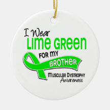 I Wear Lime Green 42 Brother Muscular Dystrophy Christmas Ornaments