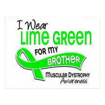 I Wear Lime Green 42 Brother Muscular Dystrophy Postcards