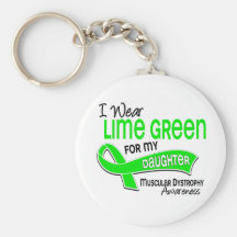 I Wear Lime Green 42 Daughter Muscular Dystrophy Keychains