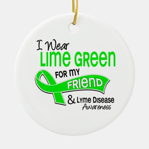 I Wear Lime Green 42 Friend Lyme Disease Christmas Ornaments