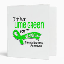 I Wear Lime Green 42 Grandma Muscular Dystrophy Vinyl Binder