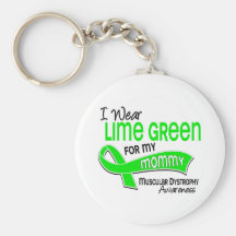 I Wear Lime Green 42 Mommy Muscular Dystrophy Keychains