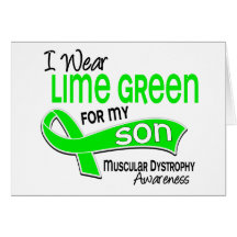 I Wear Lime Green 42 Son Muscular Dystrophy Greeting Card
