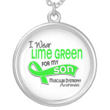 I Wear Lime Green 42 Son Muscular Dystrophy Necklace