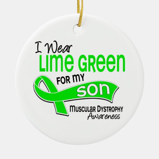 I Wear Lime Green 42 Son Muscular Dystrophy Christmas Ornament