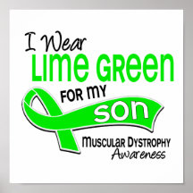 I Wear Lime Green 42 Son Muscular Dystrophy Print