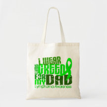 I Wear Lime Green For My Dad 6.4 Lymphoma Tote Bags