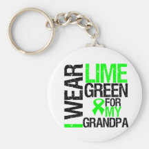 I Wear Lime Green For My Grandpa Lymphoma Keychain