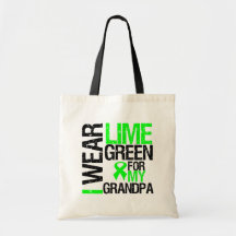 I Wear Lime Green For My Grandpa Lymphoma Tote Bag
