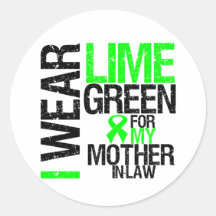 I Wear Lime Green For My Mother-in-Law Lymphoma Stickers
