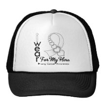 I Wear Lung Cancer Ribbon For My Hero Hats