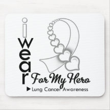 I Wear Lung Cancer Ribbon For My Hero Mouse Pads