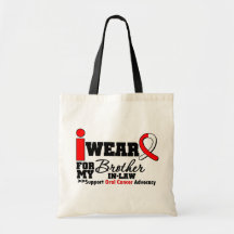I Wear Oral Cancer Ribbon For My Brother in Law Bag