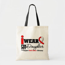I Wear Oral Cancer Ribbon For My Daughter Bag