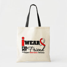 I Wear Oral Cancer Ribbon For My Friend Tote Bags