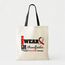 I Wear Oral Cancer Ribbon For My Grandfather Canvas Bag