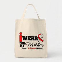 I Wear Oral Cancer Ribbon For My Mother Tote Bags