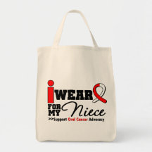 I Wear Oral Cancer Ribbon For My Niece Bags