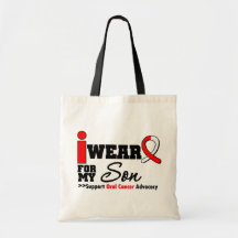 I Wear Oral Cancer Ribbon For My Son Canvas Bags