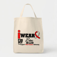 I Wear Oral Cancer Ribbon For My Son in Law Canvas Bags