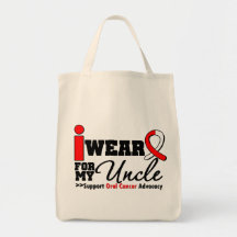 I Wear Oral Cancer Ribbon For My Uncle Tote Bags