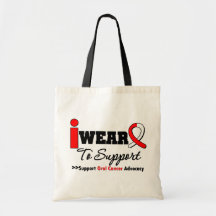 I Wear Oral Cancer Ribbon To Support Awareness Tote Bags